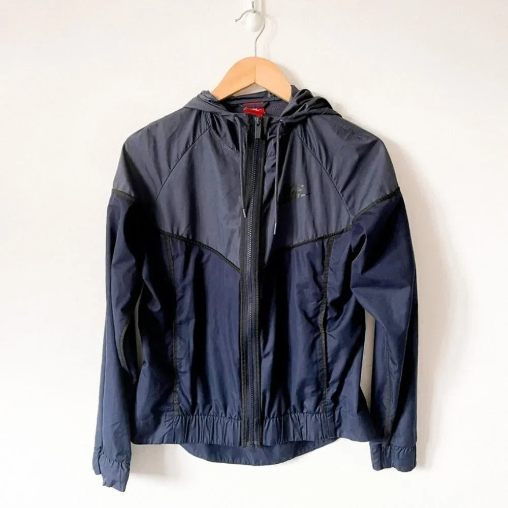 Nike Two Toned Windbreaker Full Zip Jacket Blue Sz S